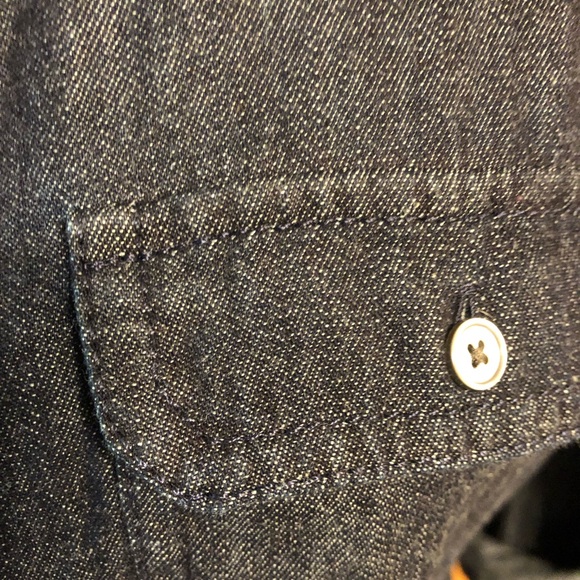 Talbots Size 10, dark blue jeans shirt, long sleeves. - Picture 5 of 11